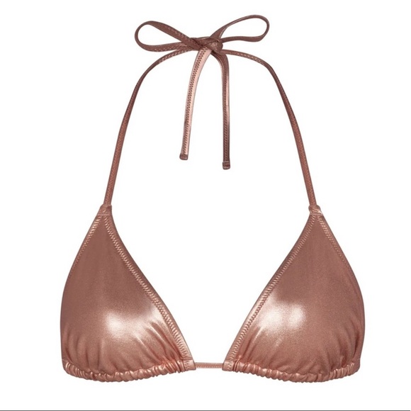 Skims metallic dipped bikini and bottoms set, XXS top, S bottoms in Champagne - Picture 2 of 6